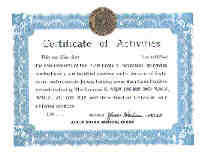 Certificate of Activities